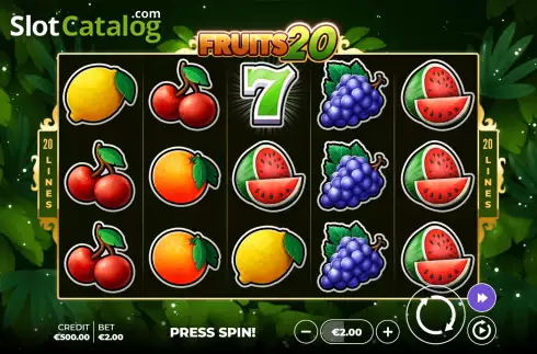 Скрин2. Fruits 20 слот