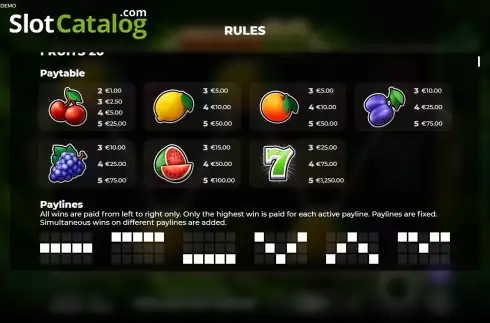 Скрин7. Fruits 20 слот