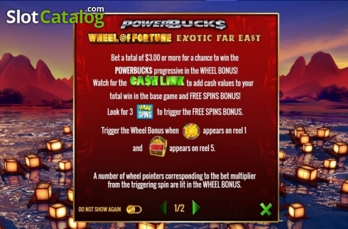 Скрин2. Powerbucks Wheel of Fortune Exotic Far East слот