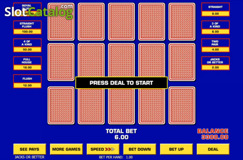 Скрин2. Triple Play Draw Poker слот