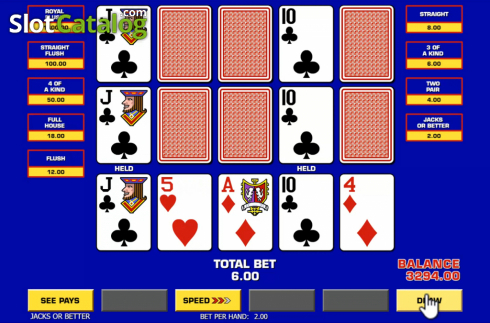 Скрин3. Triple Play Draw Poker слот