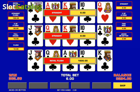 Скрин4. Triple Play Draw Poker слот
