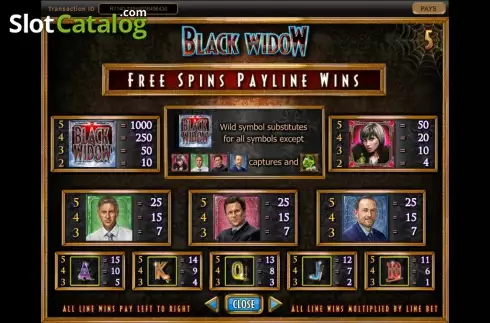 Скрин6. Black Widow (IGT) слот