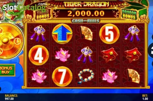Скрин2. Tiger and Dragon - Cash on Reels слот