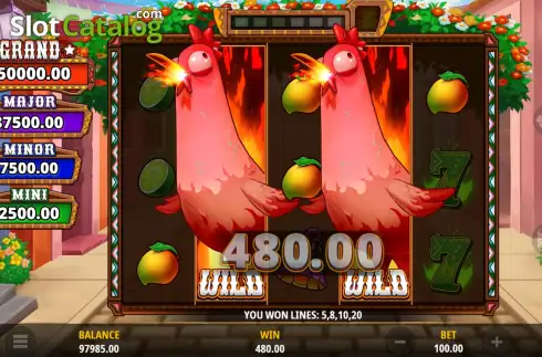 Скрин3. Cash Eruption Rey Picante Del Pollo слот