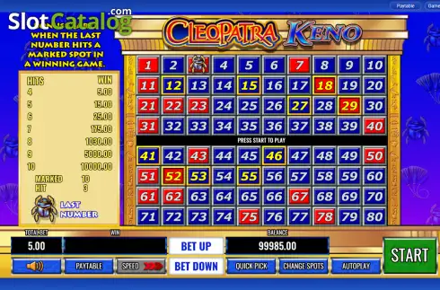 Скрин2. Cleopatra Keno слот