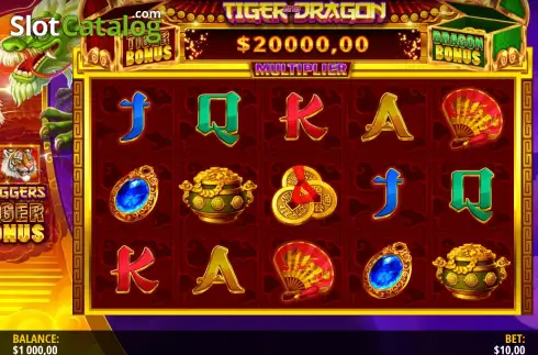 Скрин2. Tiger and Dragon Multiplier слот