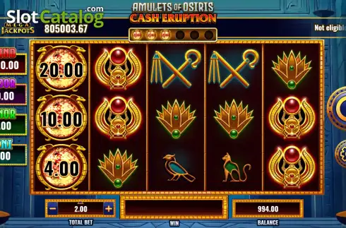 Скрин2. Cash Eruption MegaJackpots Amulets of Osiris слот
