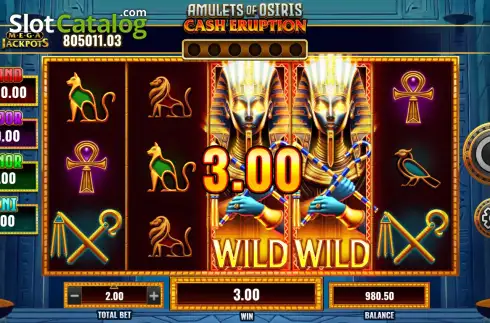 Скрин3. Cash Eruption MegaJackpots Amulets of Osiris слот