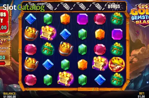 Скрин2. Gus's Gold Gemstone Blast слот