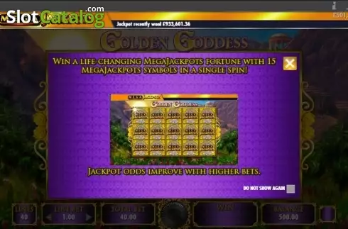 Скрин2. Golden Goddess Mega Jackpots слот