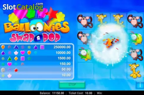 Скрин3. Balloonies Pop and Swap слот