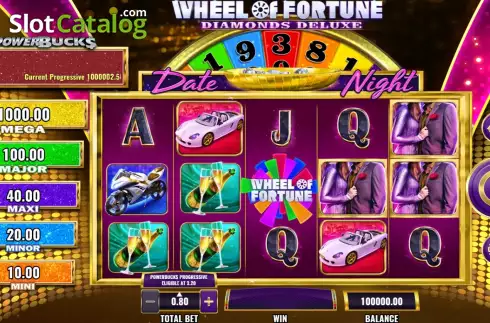 Скрин2. PowerBucks Wheel of Fortune Diamonds Deluxe Date Night слот
