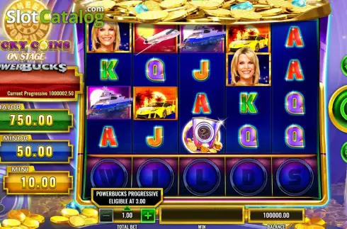Скрин2. PowerBucks Wheel of Fortune Lucky Coins On Stage слот