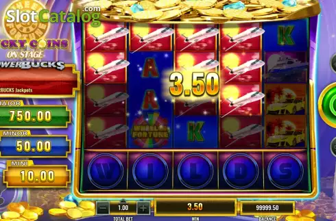 Скрин3. PowerBucks Wheel of Fortune Lucky Coins On Stage слот