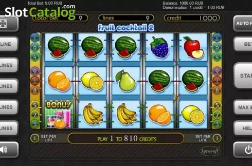 Скрин2. Fruit Cocktail 2 слот