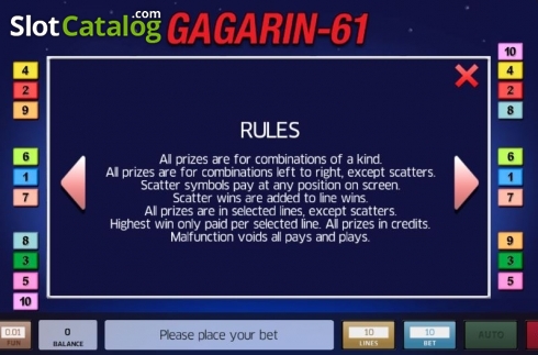 Скрин5. Gagarin 61 слот