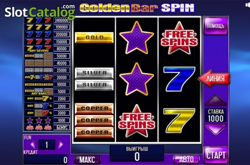 Скрин2. Golden Bar Spin слот