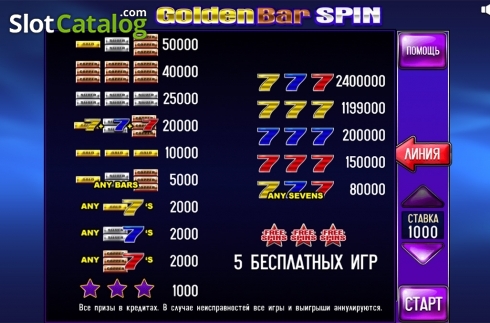 Скрин3. Golden Bar Spin слот