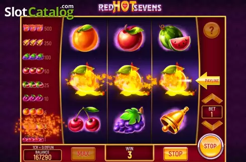 Скрин4. Red Hot Sevens 3x3 слот