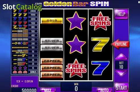 Скрин2. Golden Bar Spin (3x3) слот