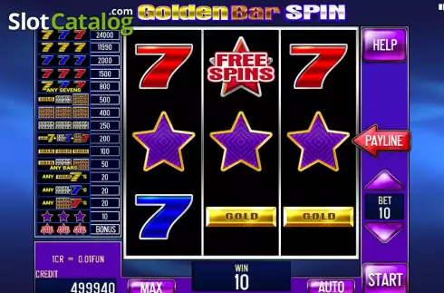 Скрин3. Golden Bar Spin (3x3) слот