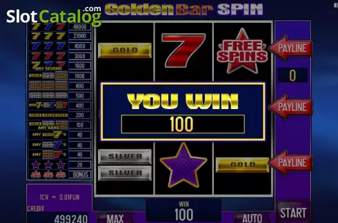 Скрин8. Golden Bar Spin (3x3) слот
