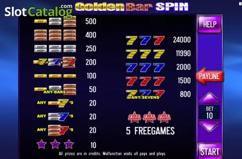 Скрин9. Golden Bar Spin (3x3) слот
