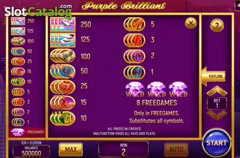 Скрин9. Purple Brilliant (Pull Tabs) слот