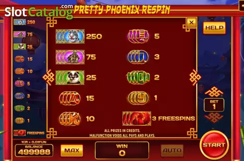 Скрин6. Pretty Phoenix Respin (Pull Tabs) слот