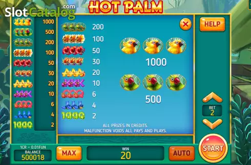 Скрин6. Hot Palm (3X3) слот
