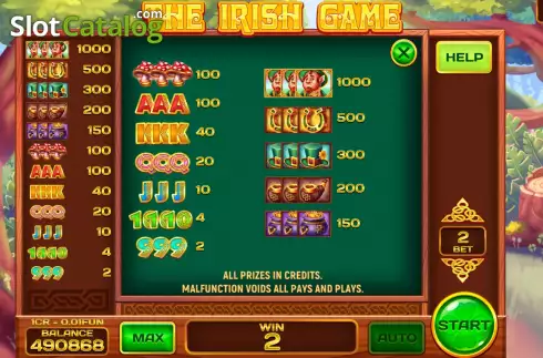 Скрин6. The Irish Game (Pull Tabs) слот