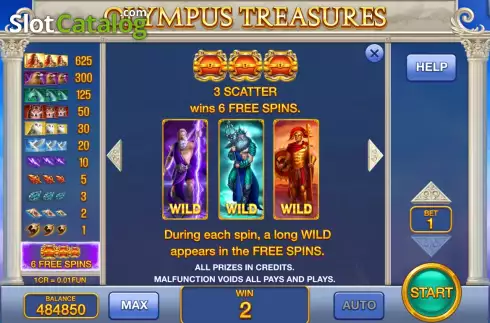 Скрин6. Olympus Treasures (Pull Tabs) слот