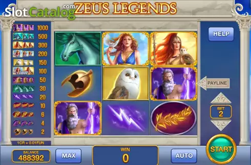 Скрин2. Zeus Legends (3x3) слот