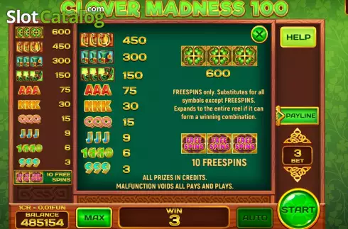 Скрин6. Clover Madness 100 (3x3) слот