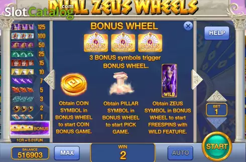 Скрин5. Dual Zeus Wheels (Pull Tabs) слот