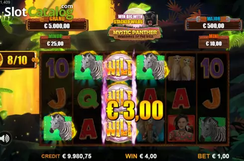 Скрин8. Mystic Panther Treasures of the Wild слот