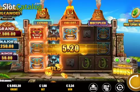 Скрин5. 3 Blazing Volcanoes Power Combo слот