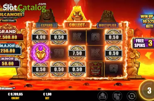 Скрин9. 3 Blazing Volcanoes Power Combo слот