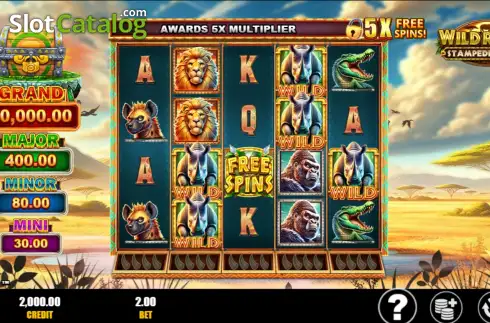 Скрин2. Wild Rhino Stampede Stacks слот