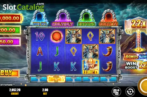 Скрин2. Thor: Realms of Fortune Bonus Surge слот