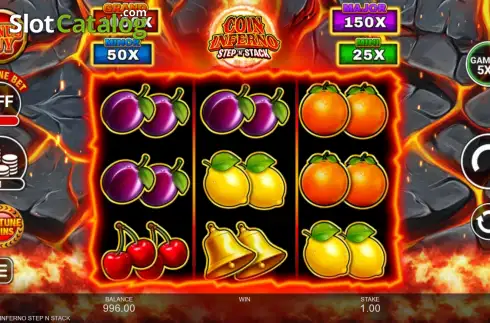 Скрин2. Coin Inferno Step 'N' Stack слот