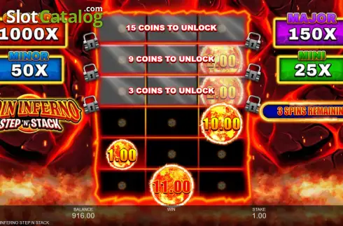 Скрин3. Coin Inferno Step 'N' Stack слот