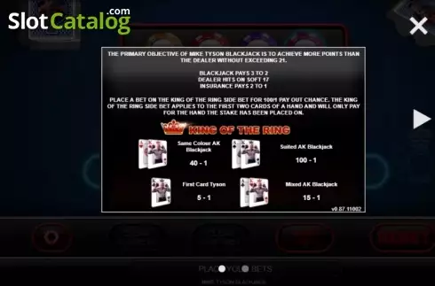 Скрин6. Mike Tyson Blackjack слот
