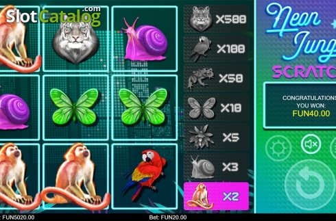 Скрин3. Neon Jungle Scratch слот