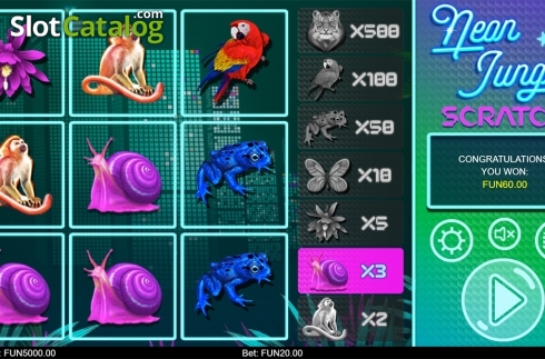 Скрин4. Neon Jungle Scratch слот