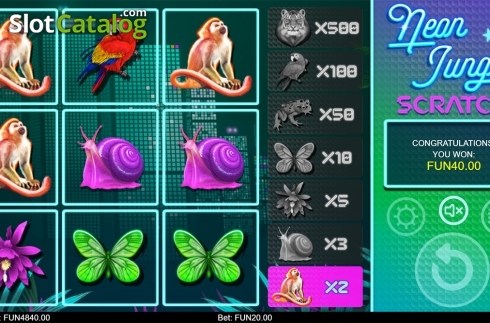 Скрин5. Neon Jungle Scratch слот