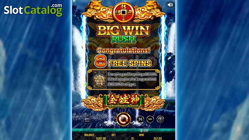 Видео нескольких вращений в слоте Dreams of Gold Видео игрового процесса в слоте Dreams of Gold