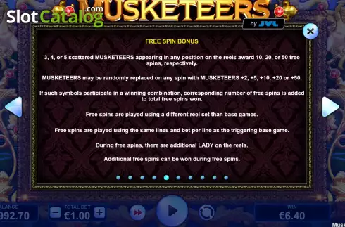 Скрин9. Musketeers (JVL) слот