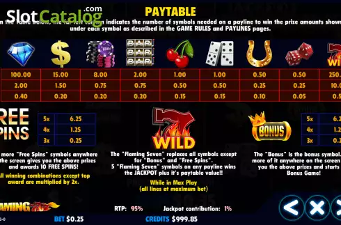 Скрин5. Flaming Seven (Jackpot Software) слот